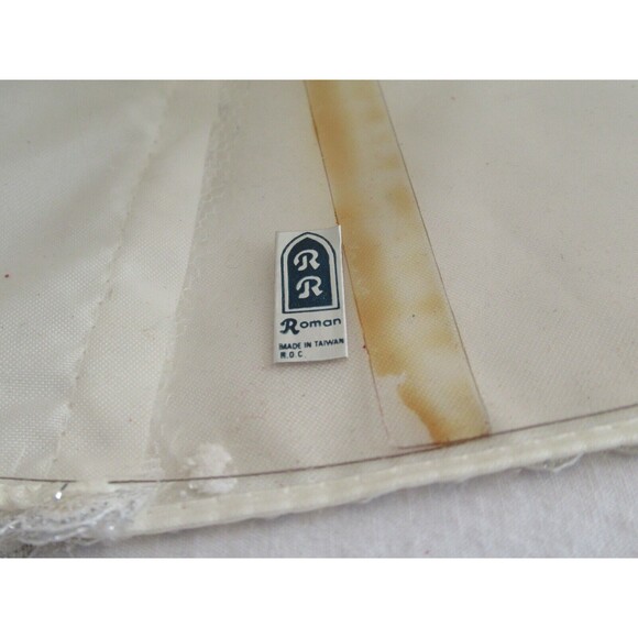 Roman RR ~14.5" Wht Angel Tree Topper Top Silver Wings Lace Porcelain Head Hands - Picture 11 of 12